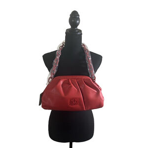 NWT BAGLEY MISCHKA RED VEGAN LEATHER BAG WITH REMOVABLE CHAIN